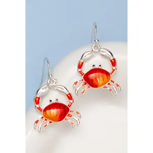 Cora Polished Epoxy Crab Drop Earrings