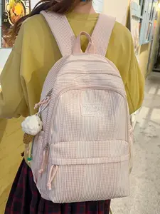 1pc  Women's lightweight backpack with zipper closure, fashionable and versatile, casual and simple, suitable for students to go to school, travel, shopping, large capacity women's backpack, College School Backpack