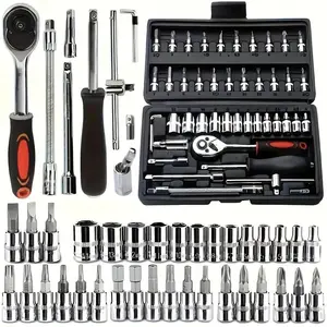 Mechanic Tool Set, Multifunctional Heat Treated Wrench Set, Portable Car, Bicycle & Motorcycle Repair Tool, Professional Hand Tool Set, Drive Socket Set