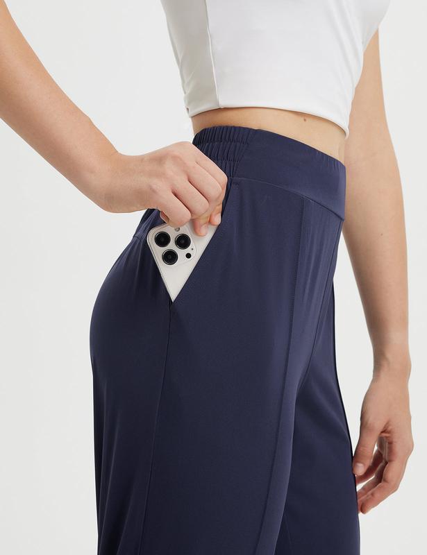 baleaf 26" Women's Travel Pants Lightweight Business Casual Work Pants Stretch Petite Ankle Golf Slacks with Pockets UPF50+ School trousers