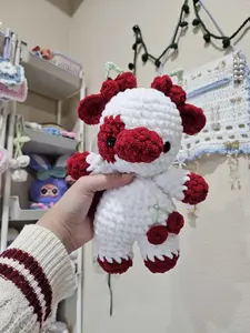 Handmade Crochet Cherry Cow Decoration Soft Cozy Unique Charm for Home Decor Living Rooms Bedrooms