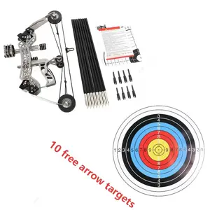 2026-Mini Composite Bow Set, Includes 4 Arrows +  Target Sheets, High Elasticity, Ideal for Hunting Practice Party Games