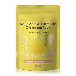 Turmeric Kojic Acid Cleansing Pads – Gentle Exfoliation & Brightening for Dark Spots, Uneven Tone & Acne-Prone Skin | Turmeric Pads for Face Dark Spots, Sensitive & Oily Skin, Daily Skincare & Travel-Friendly