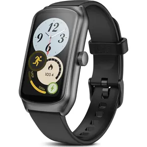 AMOLED fitness tracker watch with 24/7 heart rate, blood oxygen, and sleep monitoring, IP68 waterproof rating, step and calorie counting, and swimming and health activity tracking. Suitable for both men and women.v