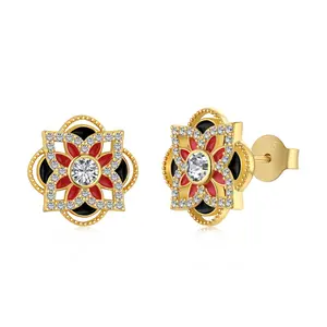 Enamel Bloom Stud Earrings