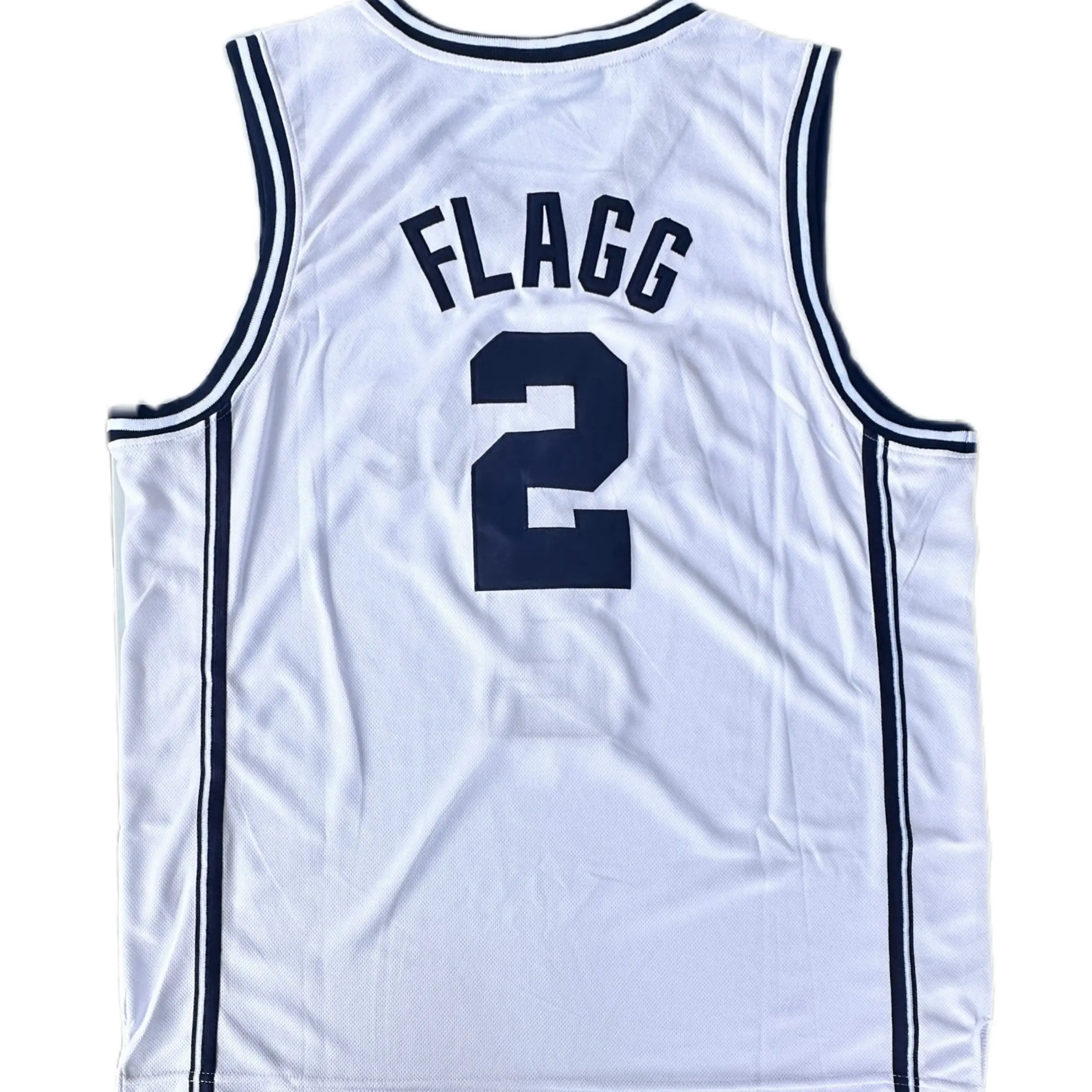 Men’s #2 Flagg Embroidered Breathable Basketball Mesh Jersey - Blue Devil Spirit Athletic Active Top, Fan Shop Apparel for Athletic Training, Athletic Active Tops, Breathable Athletic Top