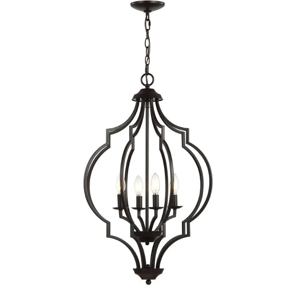 JONATHAN Y Selema Bohemian Iron Adjustable Ogee Lantern LED Pendant - Indoor Decorative Light for Living Room, Bedroom, Kitchen, Ambient Decoration Lamp