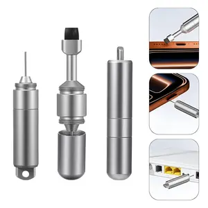 2 in 1 SIM Card Tray Removal Tool with Cleaning Brush,EDC Portable Keychain Eject Pins Reset Needle Opener Cleaning Pen for iPhone Airpods Pro Samsung Galaxy Smart Phone/Tablet