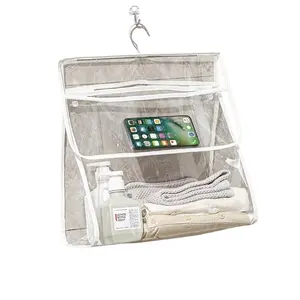 1 Set Hanging Bathroom Wash Bag Transparent Toiletries Storage Bag Toy Hanging Bag Hook Makeup Bag Travel Toiletries for Travel Bathroom Waterproof Bathroom Hanging Clothes and Towels multi-layer storage box underwear phone holder reusable space