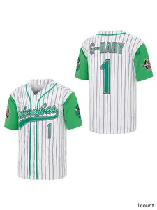 Men's DeWayne Warren Jarius 'G-Baby' Jerseys Evans #1 Kekambas Hardball Movie Baseball Jersey Includes ARCHA Patch Embroidery