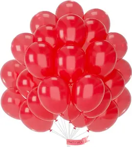 PartyWoo Pearl Red Balloons 50pcs 12 Inch Red Latex Helium Balloons for Graduation Wedding Anniversary Birthday Valentine's Day Bachelorette Citizenship Strawberry Theme Party Decorations Red-Z06