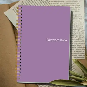 A5 Password Book, Premium Paper Spiral Bound Internet Password Organizer, Transparent PP Cover Notebook, Small Size for Handbag or Desk, Cover