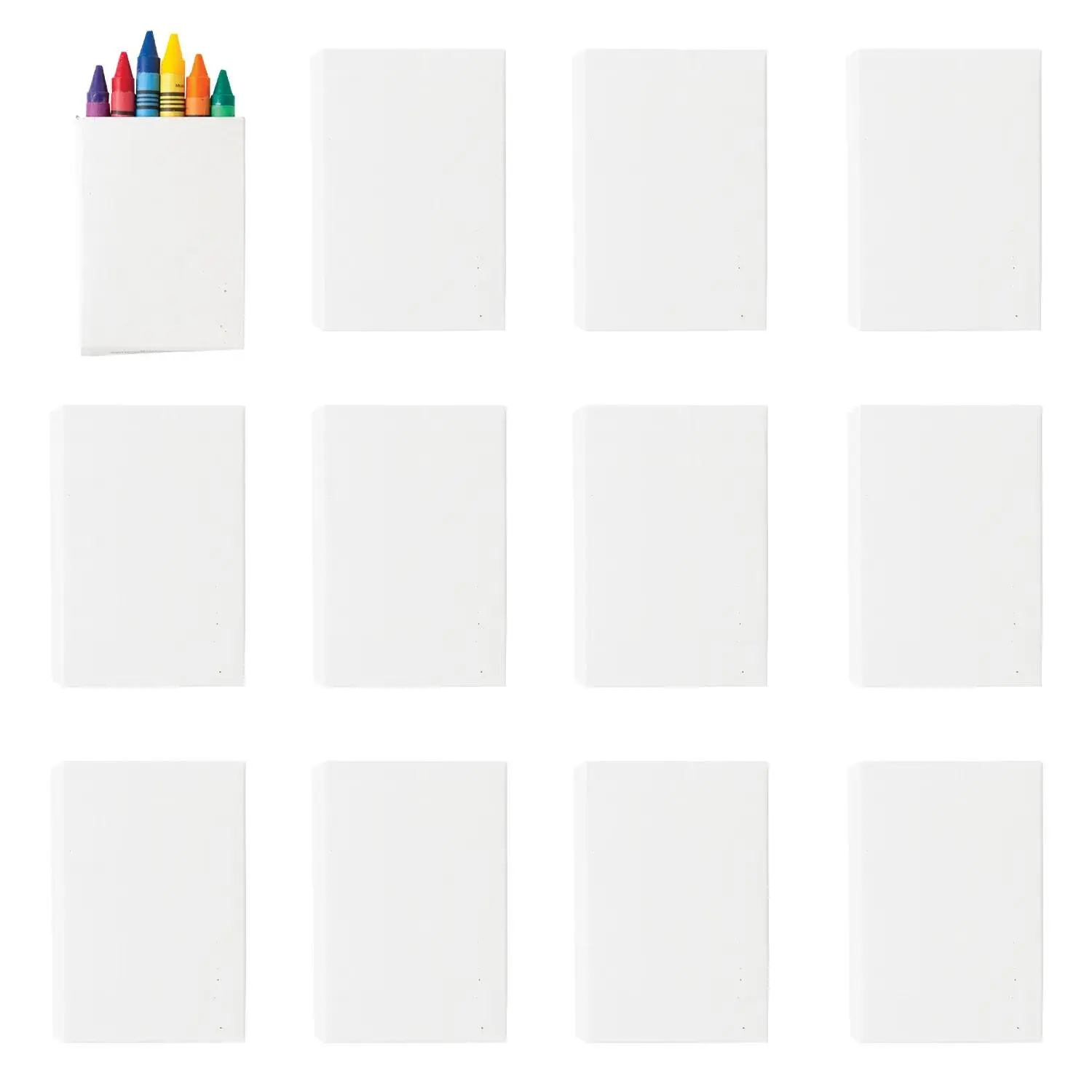 6-Color DIY Blank Crayon Boxes - 12 Boxes