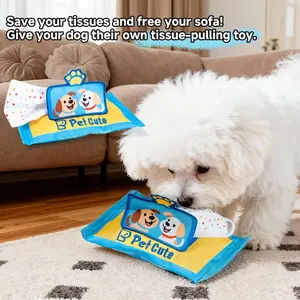 Pet Toy Dog Sniffing Training Wet Wipes, Durable Chew Resistant Food Hide Leak Benefit Intelligence Training Self-Entertainment Sound Toy