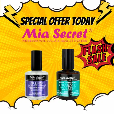 Mia Secret Xtrabond & Nail Prep 0.5oz Bundle - Gel Nail Art Liquid Dehydrator, Pre-Primer, Adhesion Enhancer for Manicures, Cosmetic Tool