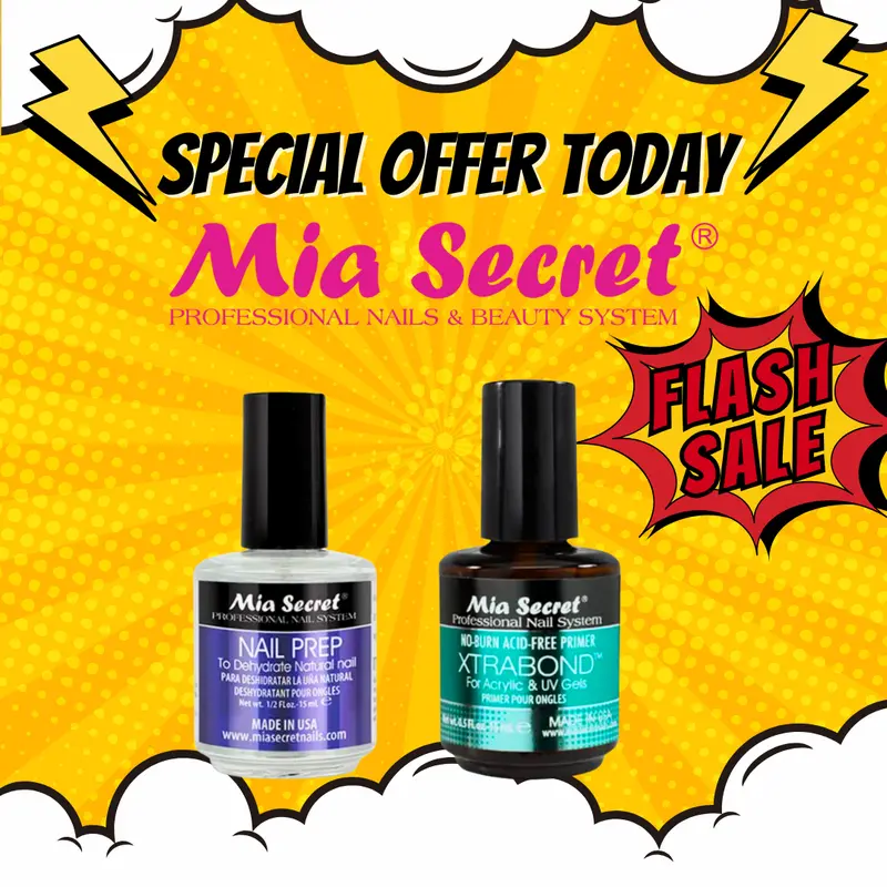Mia Secret Xtrabond & Nail Prep 0.5oz Bundle - Gel Nail Art Liquid Dehydrator, Pre-Primer, Adhesion Enhancer for Manicures, Cosmetic Tool