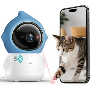 Pet Camera Indoor, 5G/2.4G WiFi Camera for Dog/Cat with Laser Toy, 3MP Pet Security Cameras with Phone App, 2-Way Talk, Auto Tracking, Pet/PIR/AI Detection, Privacy Protect, Alexa/ONVIF/Cloud