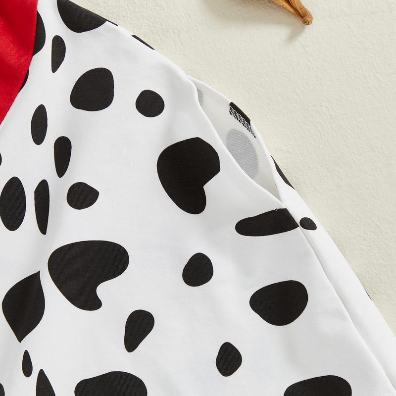 Toddler Baby Girl Boy Halloween Animal Costumes Baby Dalmatian Costume Hooded Dog Cloak Halloween Party Cosplay Outfit