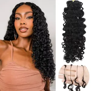 Burmese Water Wave Crochet Hair Knotless Human Hair Extensions Lightweight Micro Twists Pre Separated Feather Crochet Hair For Braiding Hair for Women