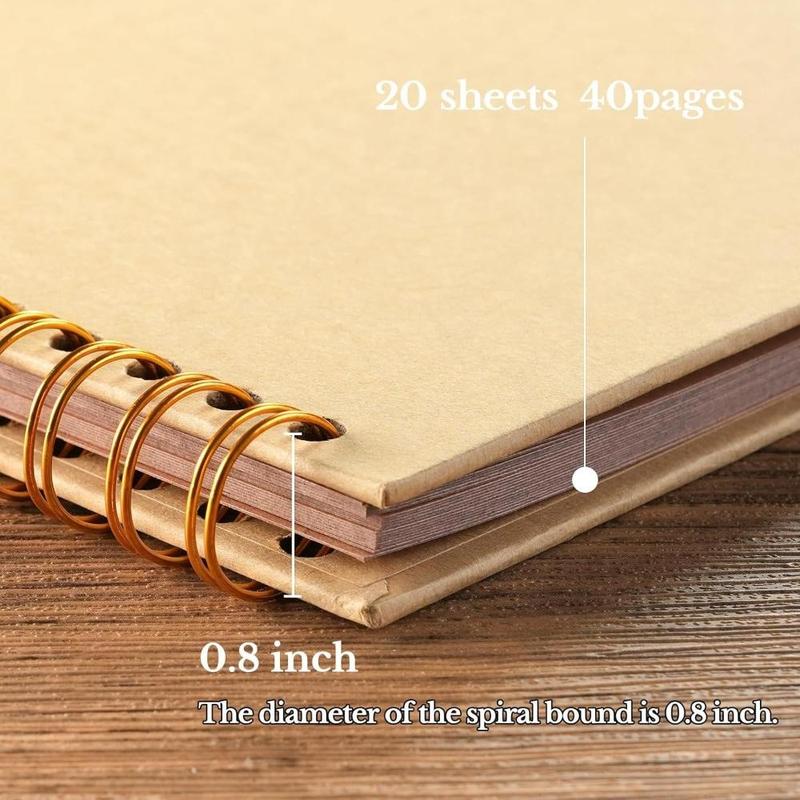 Scrapbook Album 40 Pages (8 x 8 &10 x 10Inch) Brown & Black Thick 250gsm Kraft Paper, Photo Album Scrapbook, Memory Book - Ideal for Your Scrapbooking Albums Art & Craft Projects