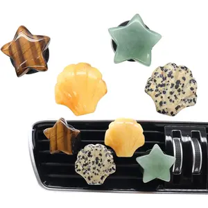 Boho Car Vent Clips,pcs Beach Car Decor Air Freshener Diffuser Vent Clips,Pentagram Stars Seashell Natural Stone Decoations for Women,Best Wishes for Lover and Friend