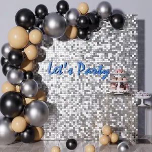 3pcs Gold Silvery Birthday Party Decoration Supplies Backdrop Curtain Sequin Wedding Decor Background BabyShower Glitter Backdrop Shimmer Wall Backdrop Adult Anniversary Christmas Decorations