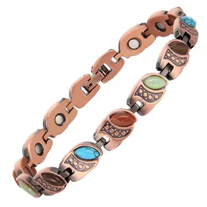 Nandudu Women's Copper Bracelet with Turquoise Stone, Adjustable Fit, Unique Boho Style Jewelry for Everyday Look