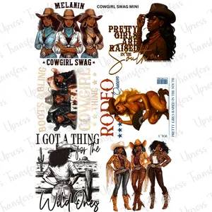 Cowgirl Swag Mini DTF Transfer Gang Sheet 24.5" wide x 36" long. Direct To Film Mini Gang Sheet