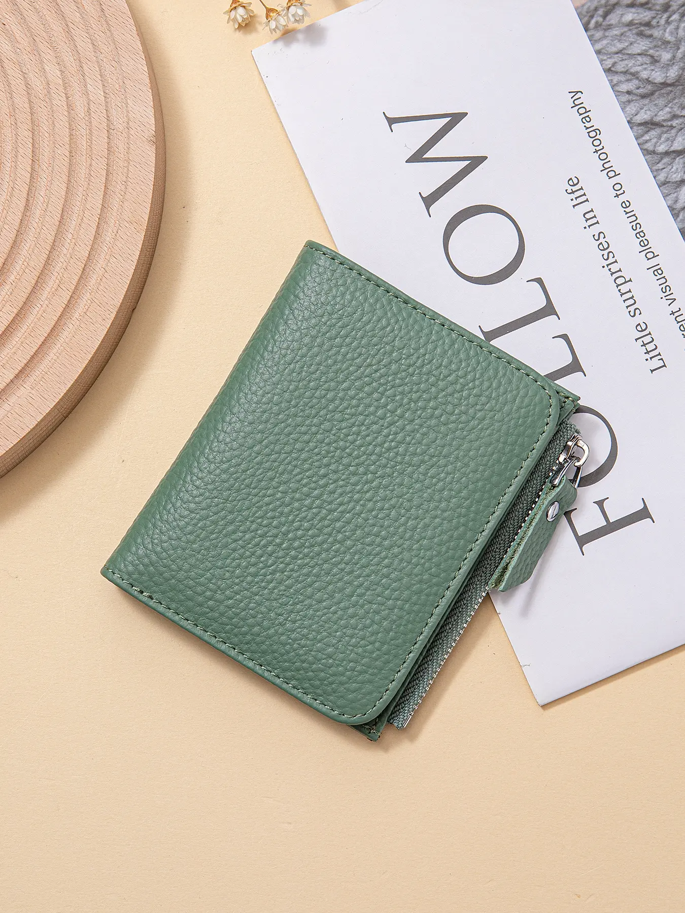 Women's Simple Style Plain Color RFID Blocking Short, Casual Trendy Zipper Wallet Design Leather Durable Bifold Wallet with Card Slots & ID Window, Fashionable Card Holder for Daily Use