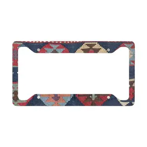 Southwestern Diamond License Plate Frame Colorful Ornate Car Accessories Boho Aztec Car Decor Aesthetic License Plate Frame Unique Auto Tag Gift for Women Men 2D Printed