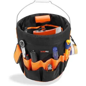 Bucket Tool Organizer with 30 Pockets, Fits 5 Gallon Bucket Storage Bag (Bucket not Included)
