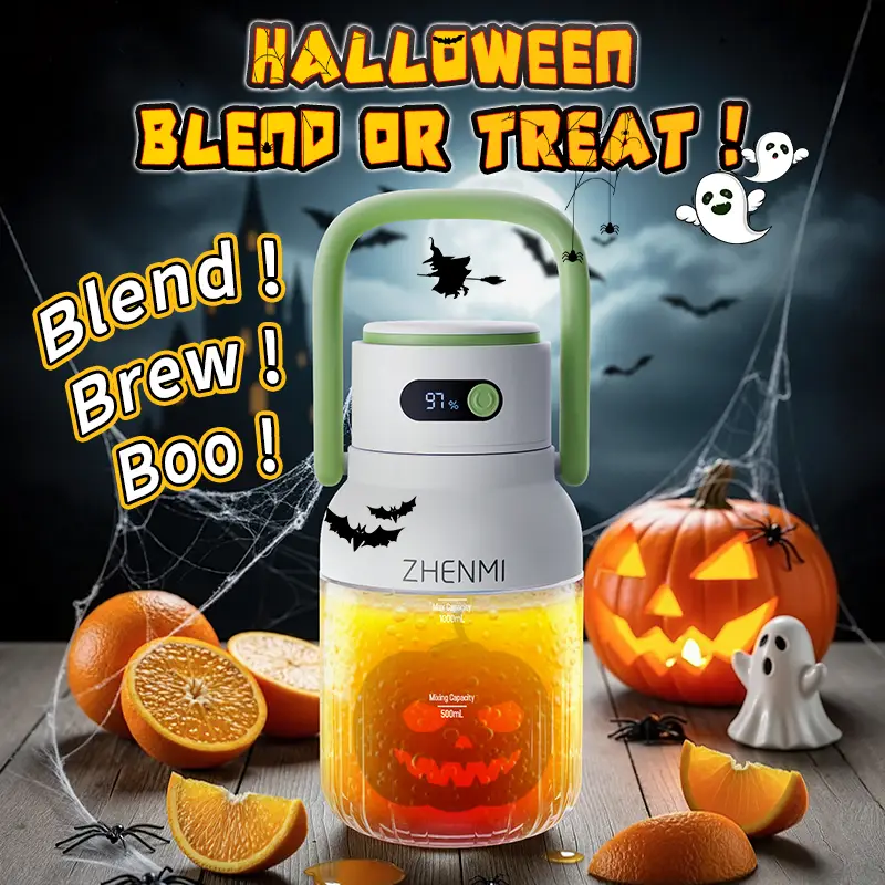 Holiday Season Gift: ZHENMI BPA-Free Cordless Blender, 33oz Portable Ice Crushing Blender for Shakes & Smoothies, USB Rechargeable (Ideal for Christma