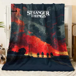 Stranger Things Themed Flannel Fleece Blanket