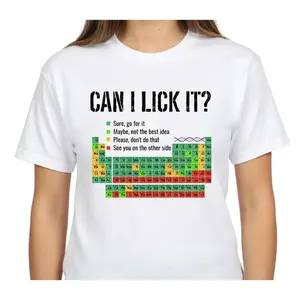 Can I Lick It Shirt - Funny Periodic Table Chemistry Graphic Tee - Elements Table Science & Scientist Gift Unisex T-Shirt