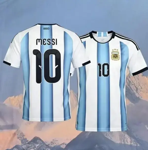 Messi #10 Retro-Inspired 2026 Soccer Jersey – Special Edition Short Sleeve Football Shirt, Full Logo Fan Edition Sports Collectible, Classic Argentina Style Sportswear for Men, Match Day, Training & Casual Wear