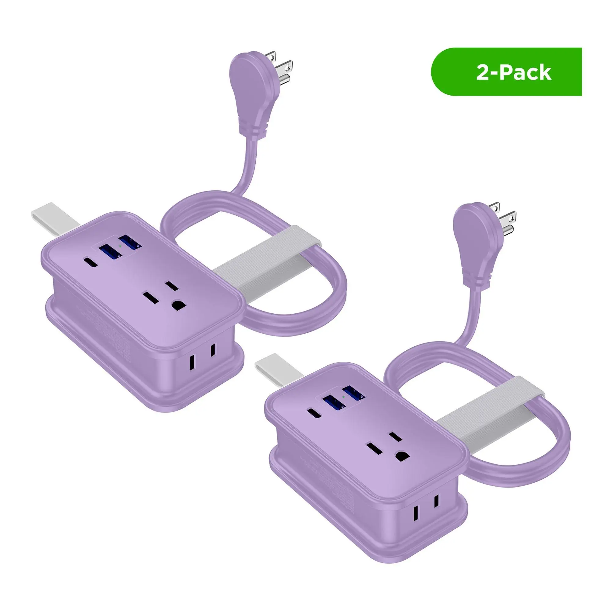 Uncaged Ergonomics Set of 2 Travel Power Strip w/ USB Ports