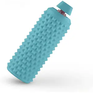 Sensory Roller Fidget with Clicker, Tactile Spikes for Anxiety, Stress Relief, Pain Stimulation, Autism & Over Stimulation with Lanyard (Blue)