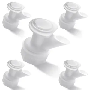 5 Pack Push Button Spigot Kit Replacement Compatible with Igloo Coolers 2, 3, 5 & 10 Gallon, Replacement Spout for Igloo Water Jug, Beverage Cooler Valve with Gaskets and Nut, BPA Free, PP, White