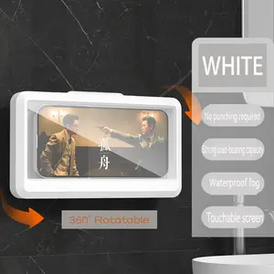 360° Rotatable Waterproof Shower Phone Holder, Transparent Anti-Fog Touchscreen Stand for Bathroom and Kitchen Use, Versatile Mobile Holder, Cell Phone Holder, Smartphone Holder