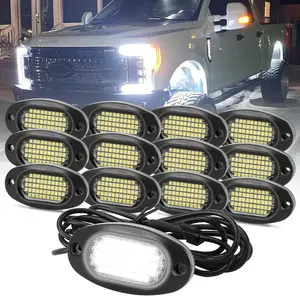 Sunpie 51 High Power Chips Rock Lights,6000K Pure White,IP67 Waterproof,3.5M Extension Wires,Plug and Play,High Adhesive Stickers,Fit Trucks Trailer SUV ATV UTV Christmas gift fathersdaygift