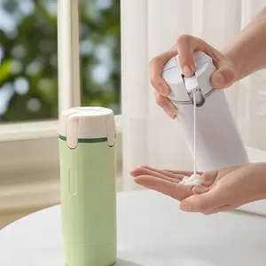 1 Set '4 in 1' Travel Dispenser Bottle Portable Leakproof Toiletry Container Set Shampoo Conditioner Body Wash Lotion Refillable Travel Size Organizer White Green Perfect for Vacation Business Trip Gym Carry On Bag
