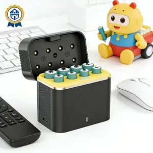 Compatible with AA & AAA Rechargeable Batteries with Fast Charger, 1300mWh x4 Lithium AAA Batteries & 3600mWh x4 Lithium Double A Rechargeable Li-ion Battery, 8-Pack 1.5V Constant Output with Intelligent LED Reminder Light