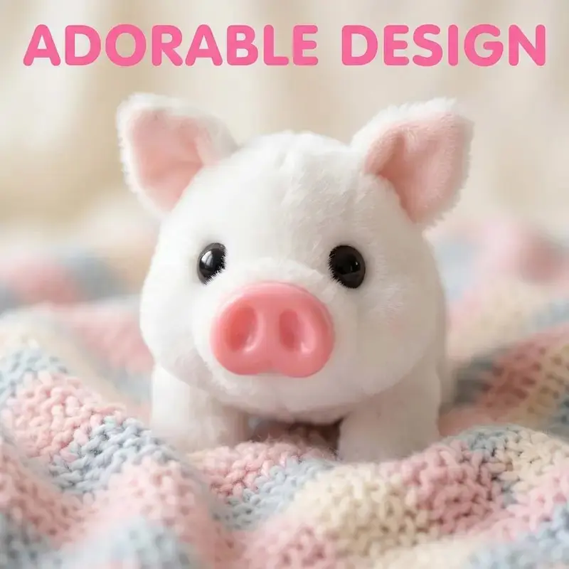with Wagging Tail Electric Pig Can Walking Funny Electric Walking Pig Lovely Simulation Stuffed Animal Pig Gift