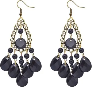 4 pcs Retro Roar 1920s Official Accessory Set - Black Feather Headpiece, Earrings, Long Gloves, and Pearl Necklace, Suitable for Gatsby themed parties, retro ball outfits, and 1920s themed celebrations