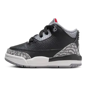 Toddler's Jordan 3 Retro Black/Fire Red-Cement Grey (DM0968 010)