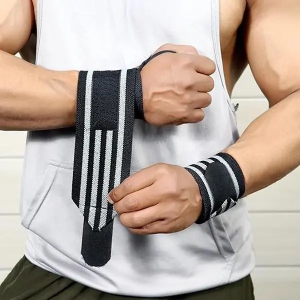 [2pcs Adjustable Wrist Straps] 2pcs Adjustable Thick Polyester Fitness Wrist Straps | Weightlifting Bands with Thumb Loops for Strength Training, Unisex Gym Wrist