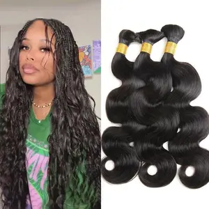 GK Body Wave Human Braiding Hair 100g Human Hair Braiding Hair No Weft Bulk Human Hair for Braiding Hair Extensions Natural Color 18 Inch