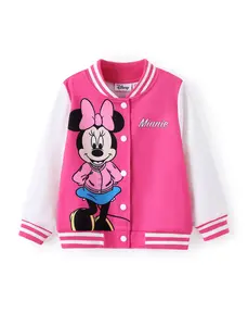 Disney Mickey and Friends Toddler/Kids Girl Letter Print Colorblock Lightweight Bomber Jacket Pink