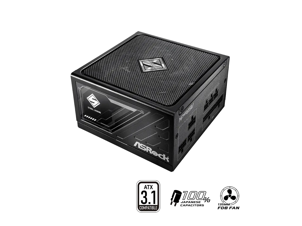 ASRock Steel Legend SL-650G 650W 80 PLUS GOLD & Cybenetics PLATINUM Full Modular Power Supply, ATX3.1 Ready, 10 Years Warranty