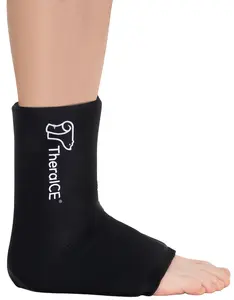 TheraICE | Hot & Cold Therapy Ankle Sleeve - Nylon 360 Degree Coverage Flexible Ice Pack for Hot or Cold Therapy - Healthcare